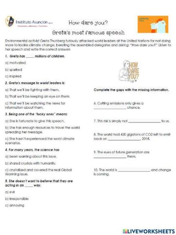 Greta Thunberg's Speech