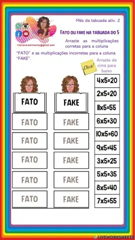 Fato ou Fake da Multiplicação