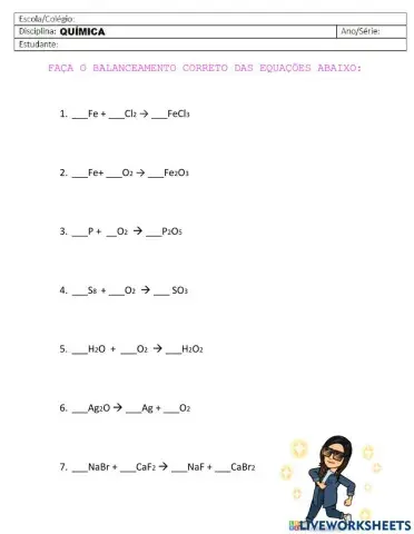 Balanceamento de equações químicas