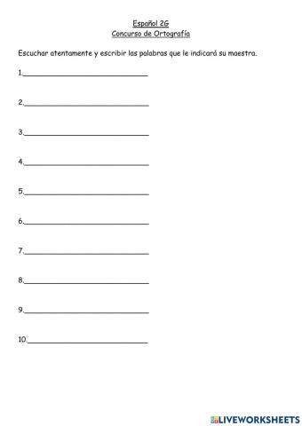 Dictado final 2G-Abril 16