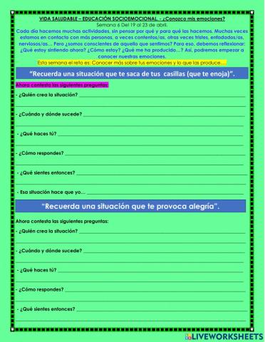 Reconoce tus emociones