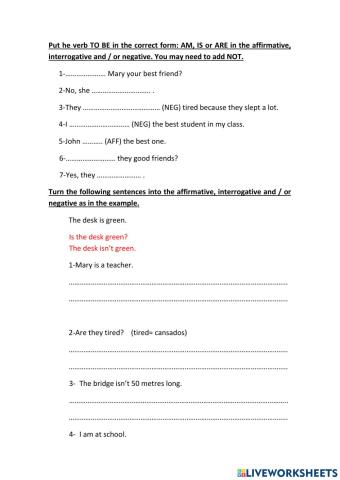 Verb TO BE in Present Simple