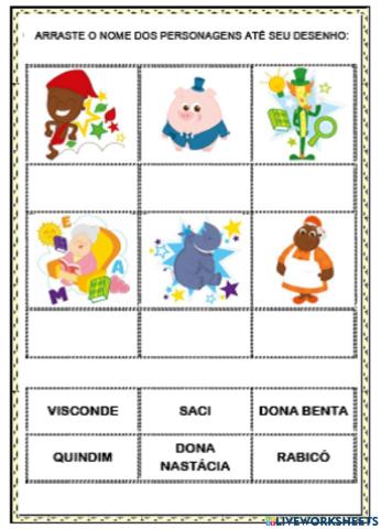 Identifique os personagens do sitio