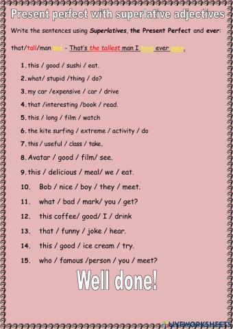 Present perfect with superlative