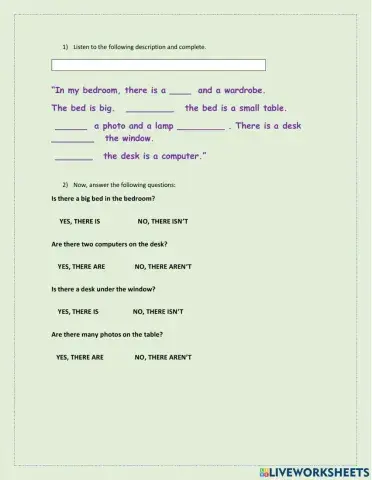 Listening: my bedroom