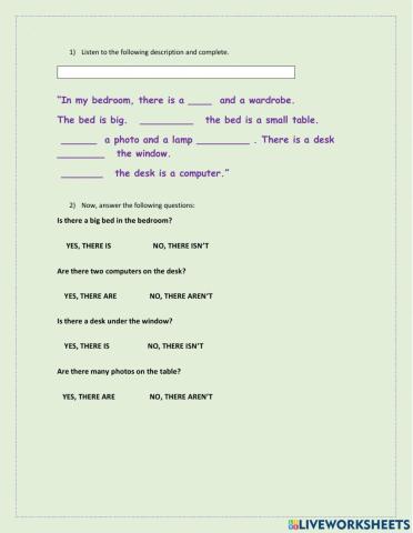 Listening: my bedroom