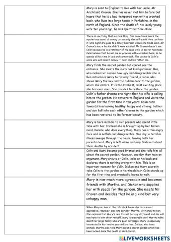 The Secret Garden ORDER THE STORY (Winners)