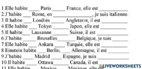 Les nationalités et prépositions