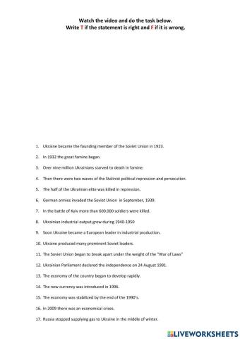 From the history of Ukraine 11-th Grade