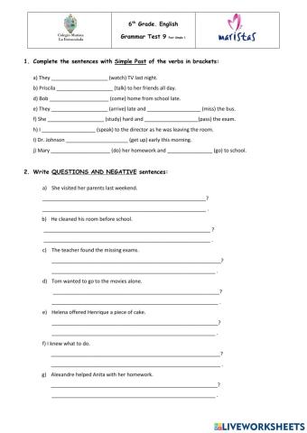 Past Simple Sentences