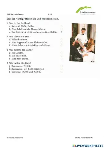 Lektion 10 Menschen A2.1