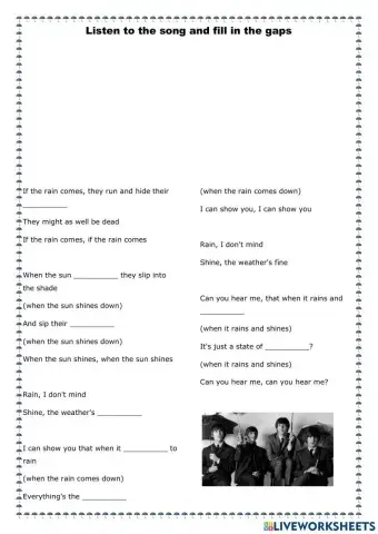 The Beatles - Rain (listening song) - Zero Conditional practice