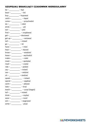 Irregular verbs