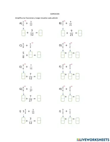 Suma de fracciones distinto denominador