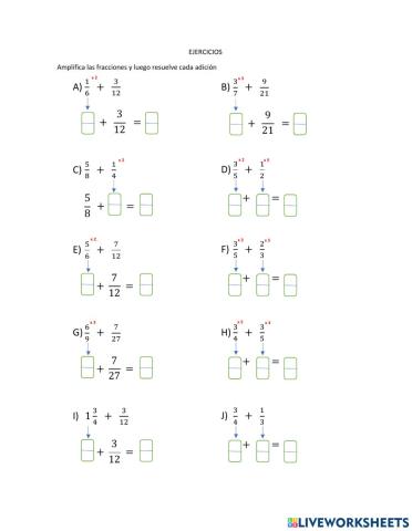 Suma de fracciones distinto denominador