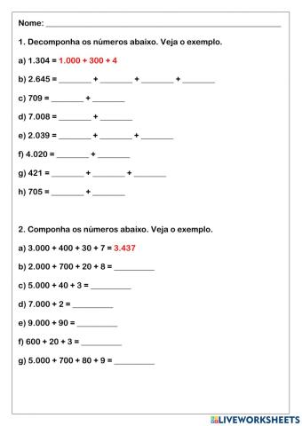 6º ano - Estudo Dirigido - Matemática - Aula 1 - Revisão