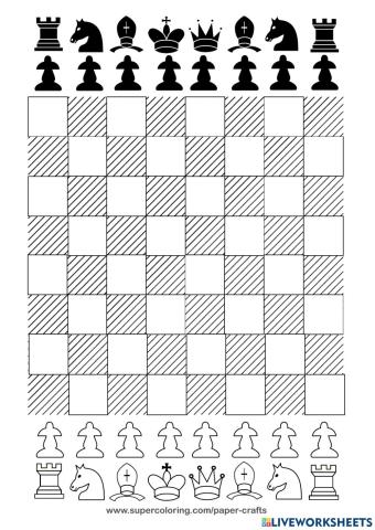 Chess board set up worksheet
