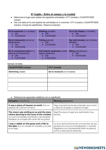 01 Inglés - Entre el campo y la ciudad