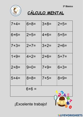 3º Cálculo mental