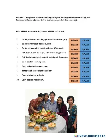 Pekerjaan Keluarga Bu Maya