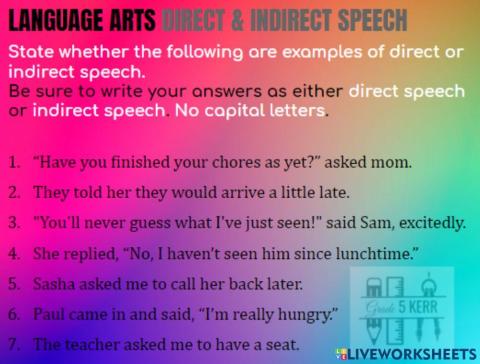 Direct and Indirect Speech