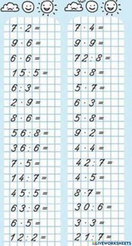 Тренажер множення та ділення  Заг4