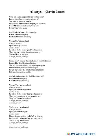 SOng - Always - Gavin James - Starter A