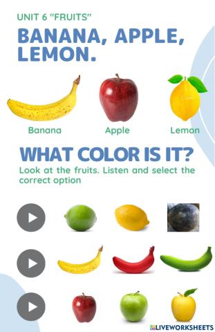 Fruits - What color is it?