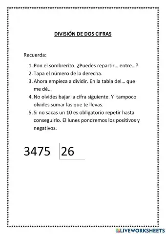 División de dos cifras