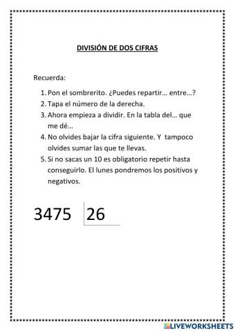 División de dos cifras