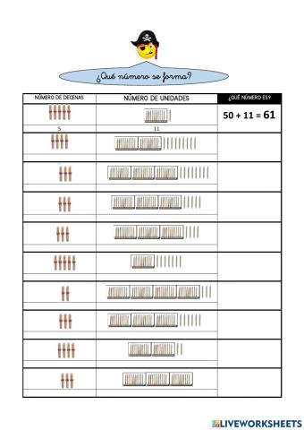 Numeración abn 1º primaria ficha 64