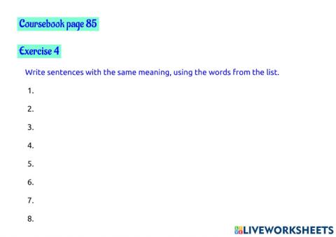 Page 85, exercises 4 and 5