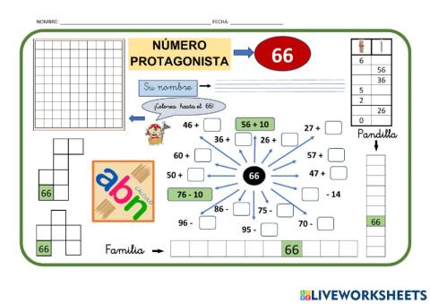 Numeración abn 1º primaria ficha 65
