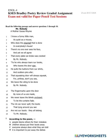 Poetry Review Graded Assignment