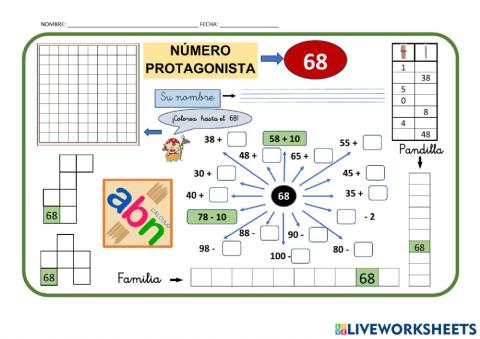 Numeración abn 1º primaria ficha 67