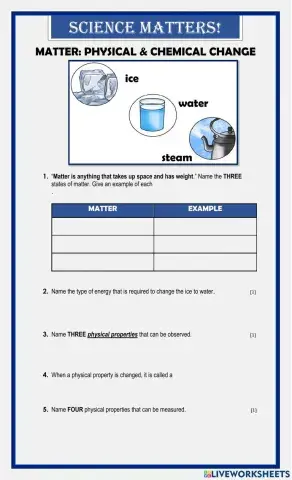 Physical and Chemical Changes