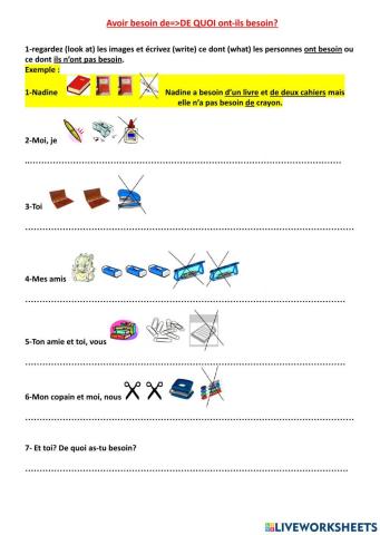 Avoir besoin de