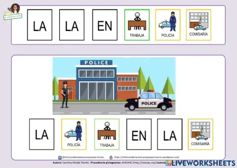 Frase: la policía trabaja...