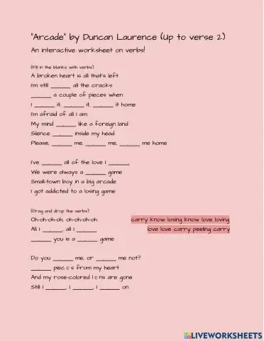 -Arcade- Verbs in Song