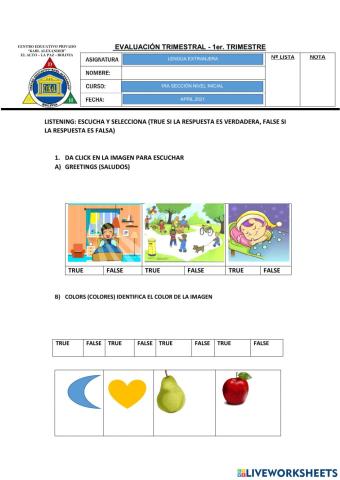 Evaluacion trimestral