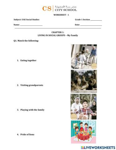 Lesson 1: Living in Social groups - My family
