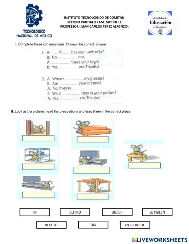 Segundo examen modulo 1 tecnologico