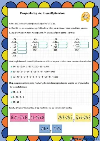 Propiedades de la multiplicacion