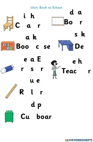 School Objects spelling