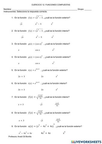 Funciones compuestas