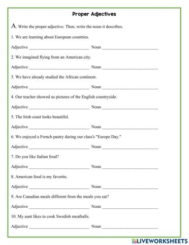 Proper Adjectives