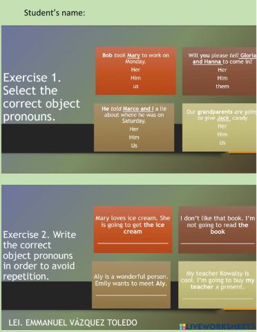 Object pronouns