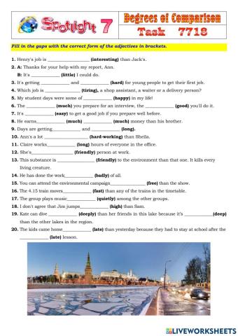 Spotlight 7 Task 7718