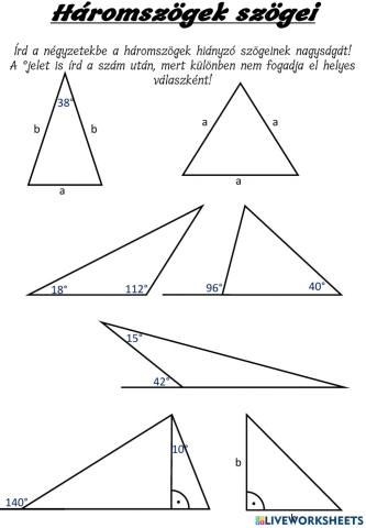 Háromszögek szögei