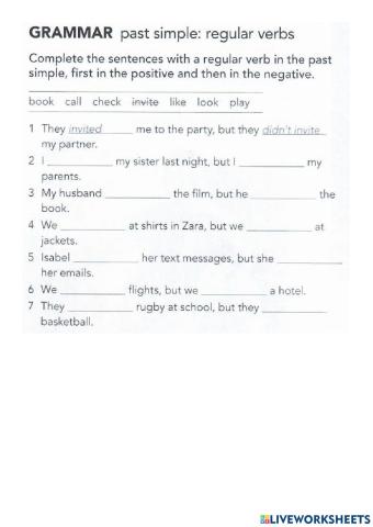 Past Simple, Regular Verbs